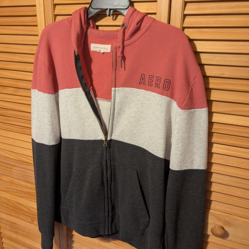 Aeropostale Red, Gray, and Black Hoodie